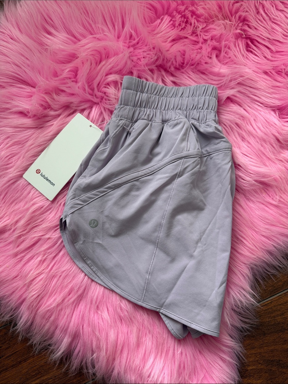 Lululemon size 4 Track that shorts high rise 3” lined lilac play NWT